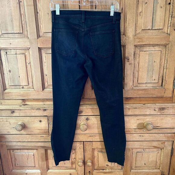 Women's J. Brand 27 Alana Shiny Black High Rise Crop‎ Skinny Jeans - Picture 11 of 13